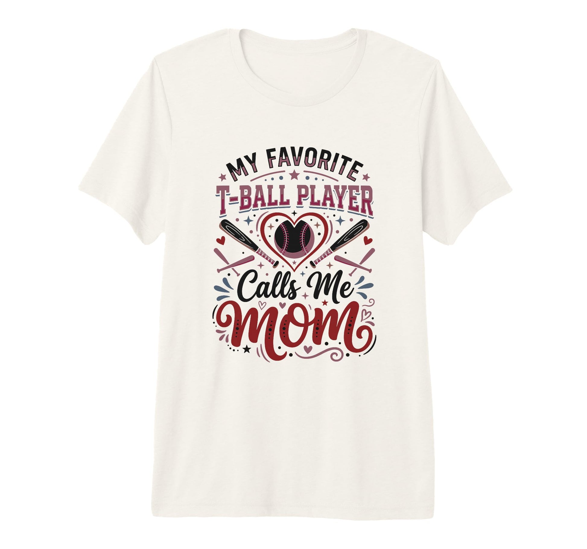 Favorite T Ball Player Calls Me Mom T-Shirt - Minimalist Print Men Women - T-Shirt, Sweatshirt, Hoodie