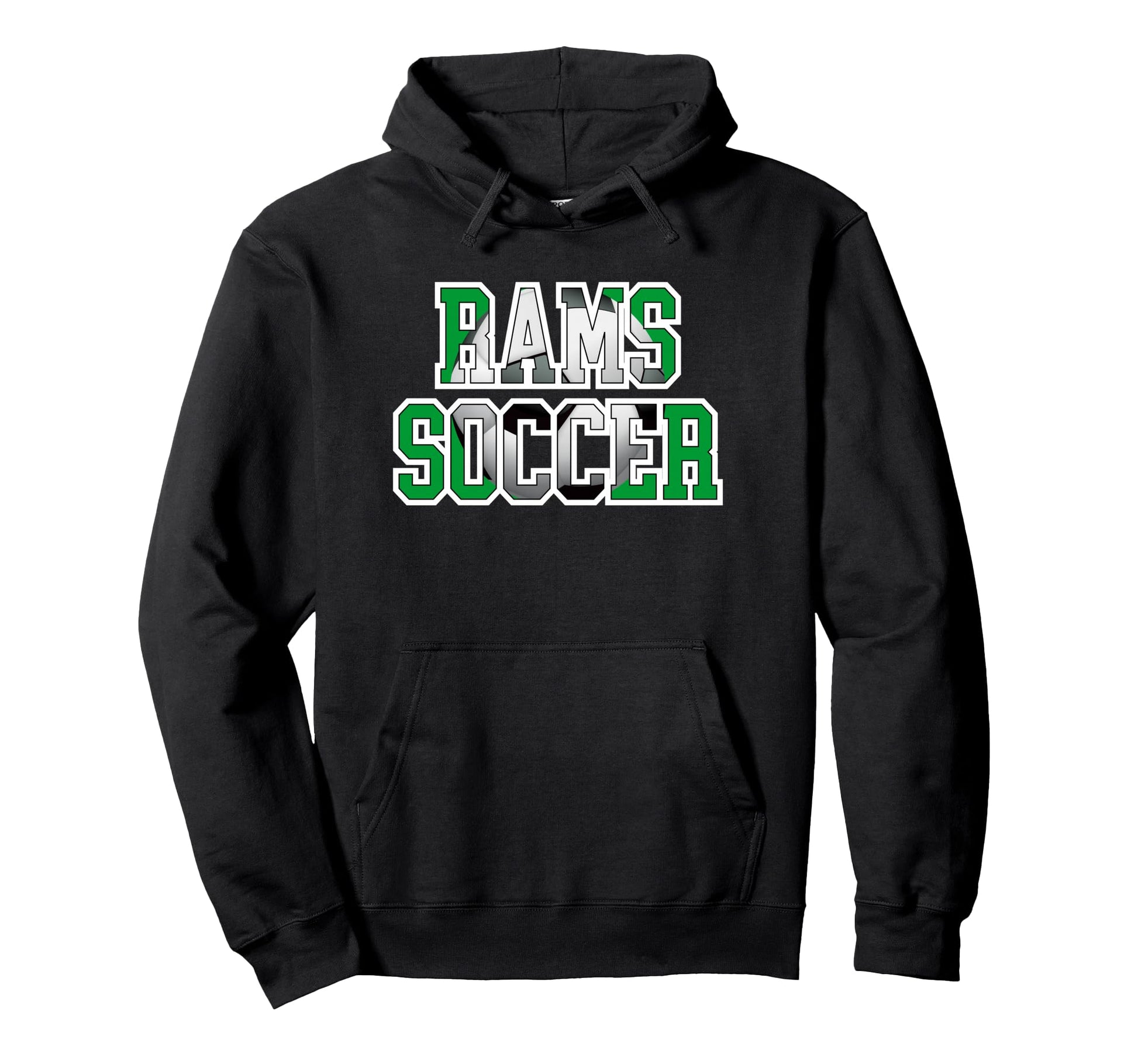 Rams Soccer Mom Game Day Mascot Green Hoodie - Custom Art Print for Adults - T-Shirt, Sweatshirt, Hoodie