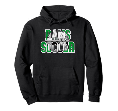 Rams Soccer Mom Game Day Mascot Green Hoodie - Custom Art Print for Adults - T-Shirt, Sweatshirt, Hoodie