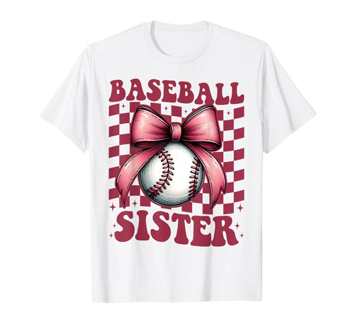 Baseball Sister Baseball Coquette Bow T-Shirt - Streetwear Style for Adults - T-Shirt, Sweatshirt, Hoodie