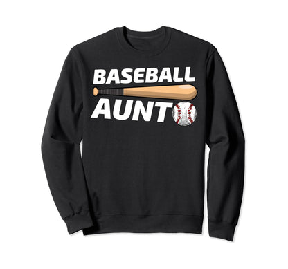 Baseball Aunt Family Matching Aunt Sweatshirt - Streetwear Style Unisex - T-Shirt, Sweatshirt, Hoodie