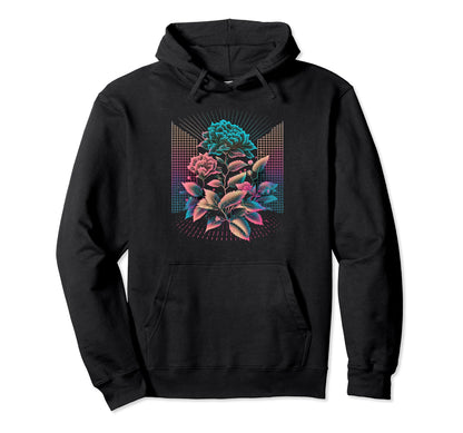 Aesthetic Vaporwave Japanese Flowers Hoodie - Minimalist Print Men Women - T-Shirt, Sweatshirt, Hoodie