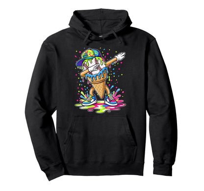 Dripping Baseball Dabbing Ice Cream Hoodie - Graphic Print Men Women - T-Shirt, Sweatshirt, Hoodie