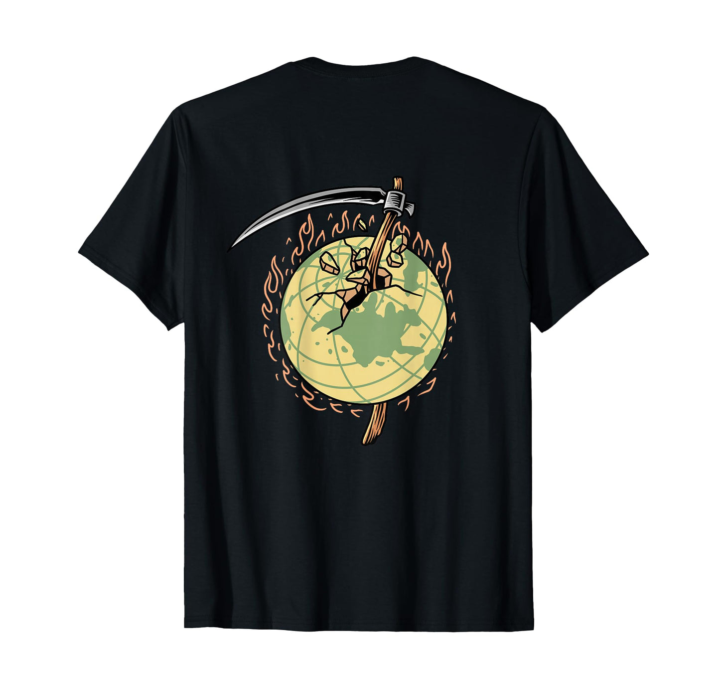 Destroyed Earth Backprint Aesthetic Edgy T-Shirt - Graphic Print Unisex - T-Shirt, Sweatshirt, Hoodie