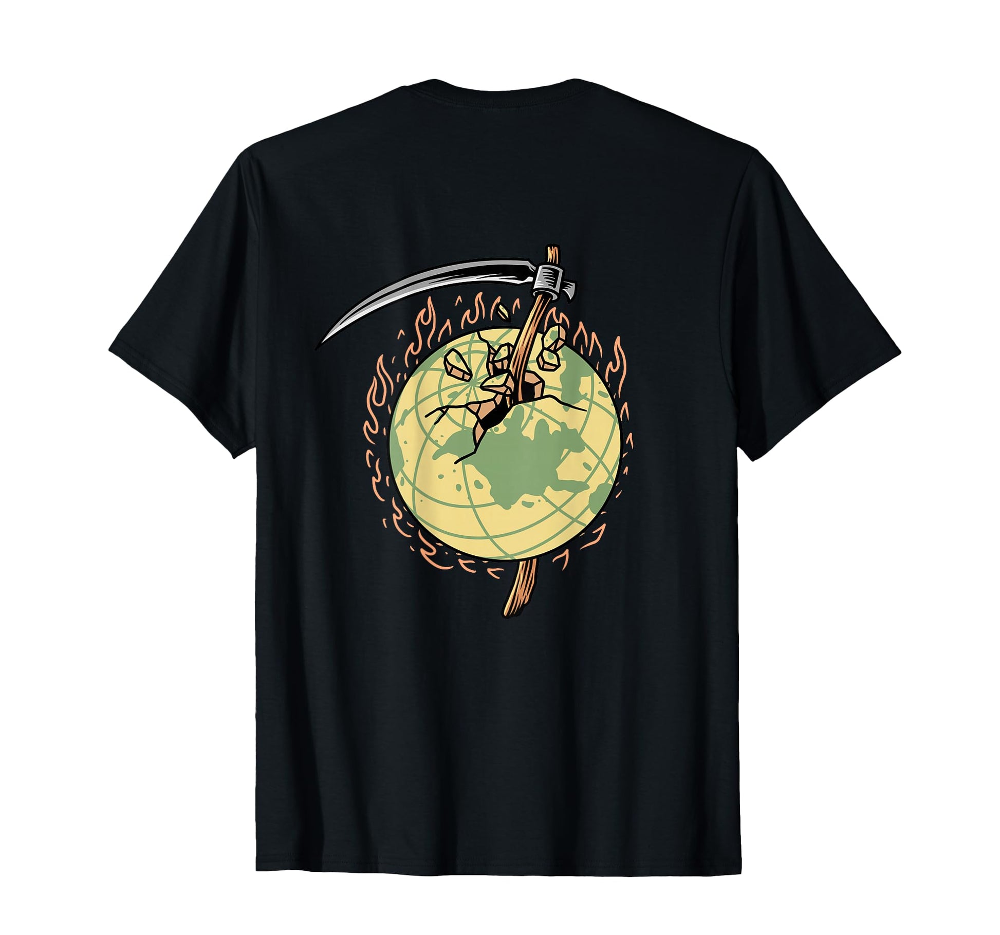 Destroyed Earth Backprint Aesthetic Edgy T-Shirt - Graphic Print Unisex - T-Shirt, Sweatshirt, Hoodie
