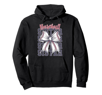 Baseball Sister Coquette Bow Hoodie - Aesthetic Graphic for Adults - T-Shirt, Sweatshirt, Hoodie