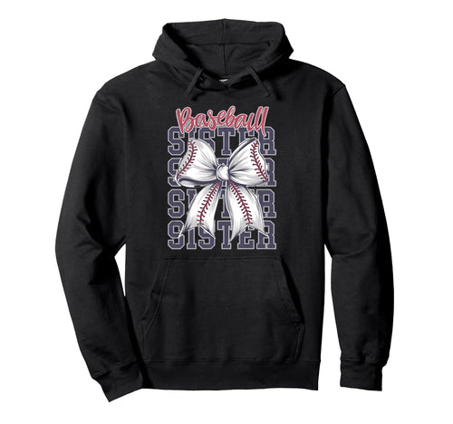 Baseball Sister Coquette Bow Hoodie - Aesthetic Graphic for Adults - T-Shirt, Sweatshirt, Hoodie