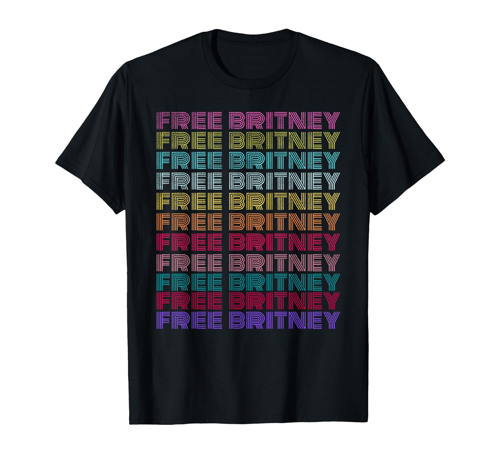 Free Britney Rainbow Distressed T-Shirt - Novelty Apparel for Adults - T-Shirt, Sweatshirt, Hoodie