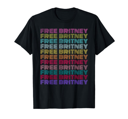 Free Britney Rainbow Distressed T-Shirt - Novelty Apparel for Adults - T-Shirt, Sweatshirt, Hoodie
