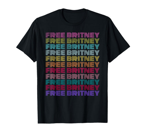Free Britney Rainbow Distressed T-Shirt - Novelty Apparel for Adults - T-Shirt, Sweatshirt, Hoodie