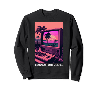 Simulation Over Computer Monitor Sweatshirt - Trendy Graphic Men Women - T-Shirt, Sweatshirt, Hoodie