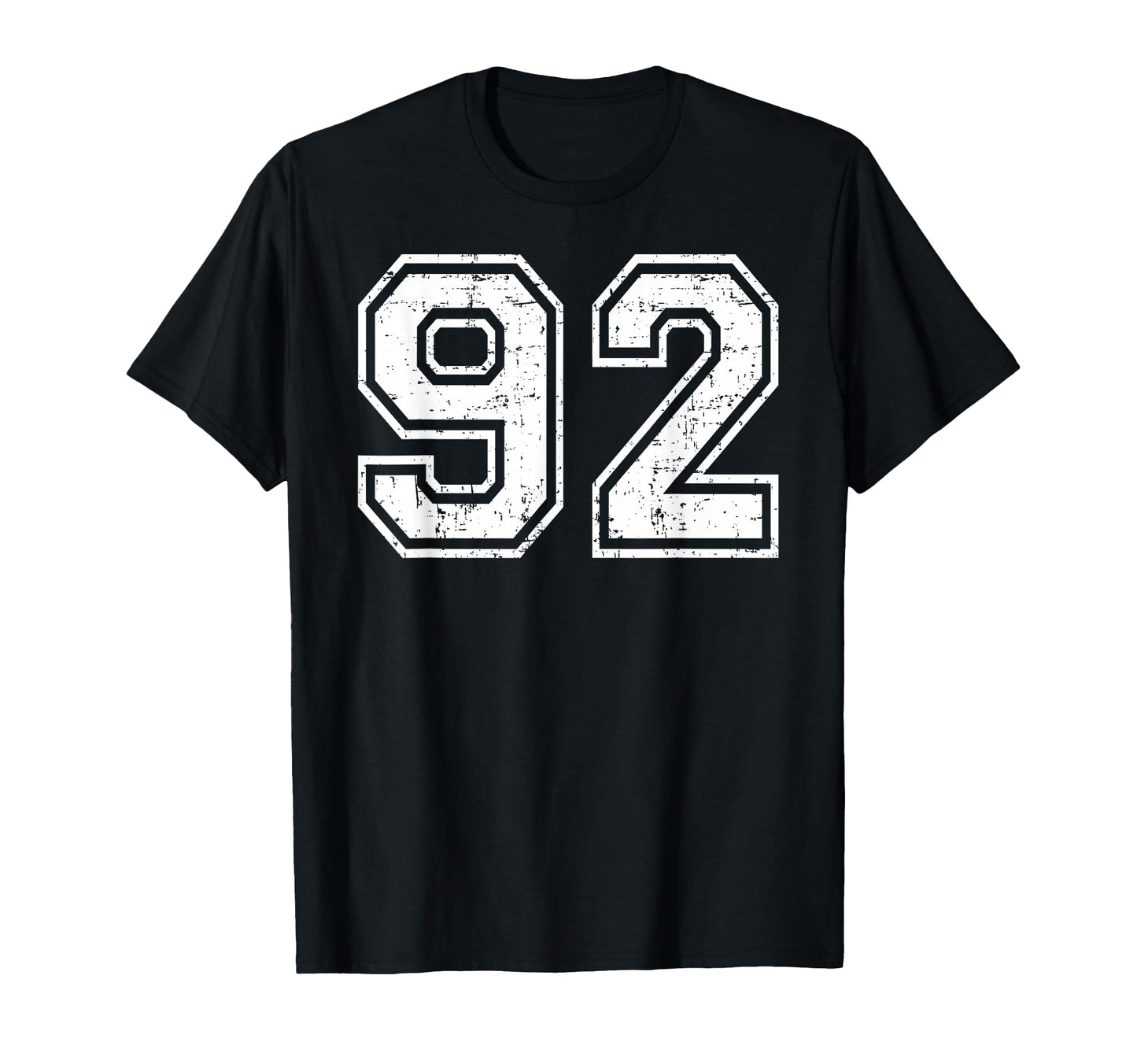 92 Number Ninety Two Team Sports Grunge T-Shirt - Unique Graphic Unisex - T-Shirt, Sweatshirt, Hoodie