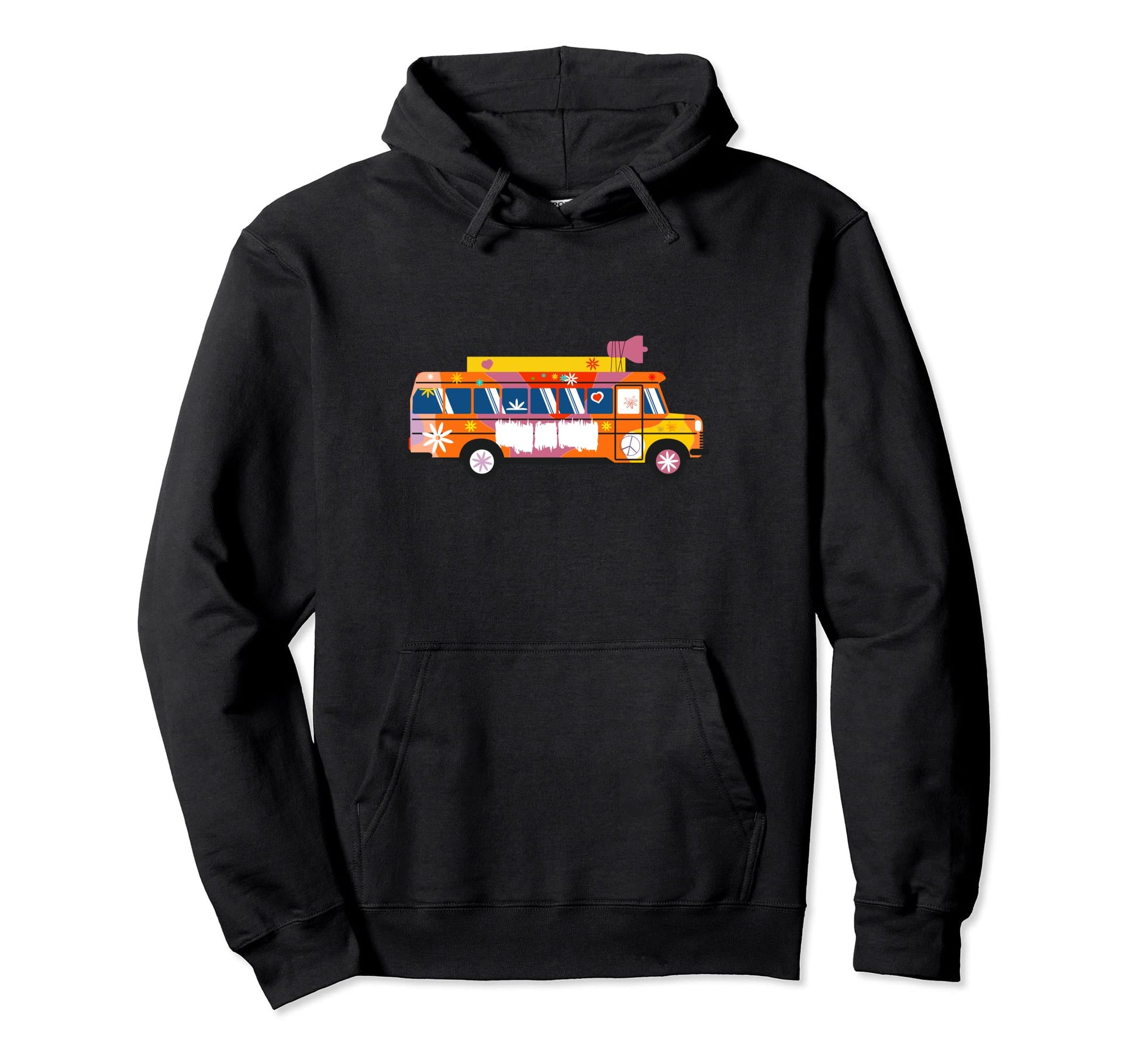 Hippie Costume Flower Power Love Hoodie - Casual Everyday Wear Men Women - T-Shirt, Sweatshirt, Hoodie