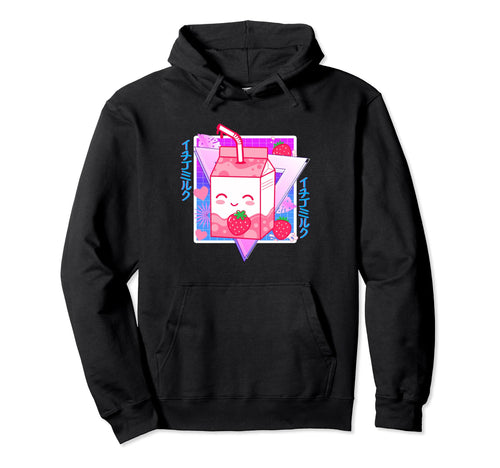 Strawberry Milk Carton Vaporwave Hoodie - Streetwear Style for Adults - T-Shirt, Sweatshirt, Hoodie