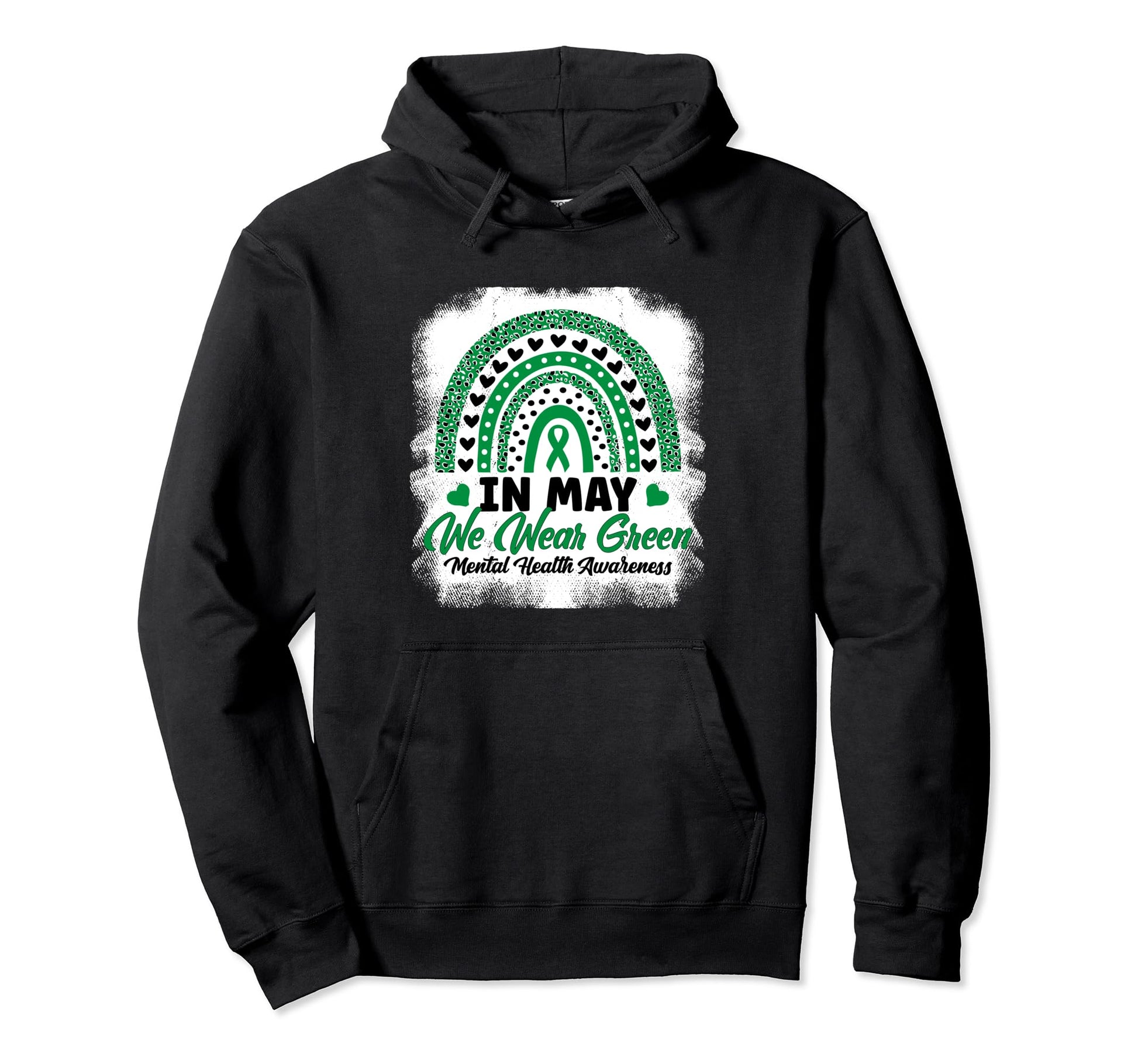 May We Wear Green Leopard Rainbow Mental Hoodie - Minimalist Print Unisex - T-Shirt, Sweatshirt, Hoodie