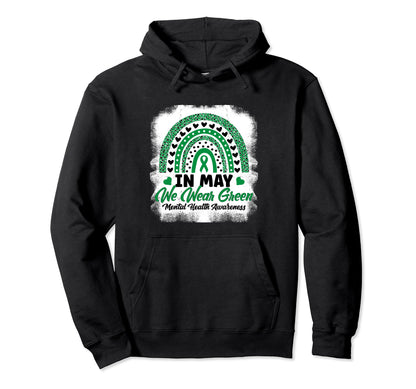 May We Wear Green Leopard Rainbow Mental Hoodie - Minimalist Print Unisex - T-Shirt, Sweatshirt, Hoodie