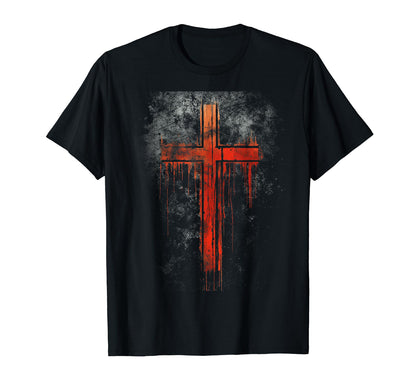 Cross Distressed 90S Goth Grunge T-Shirt - Custom Art Print Men Women - T-Shirt, Sweatshirt, Hoodie