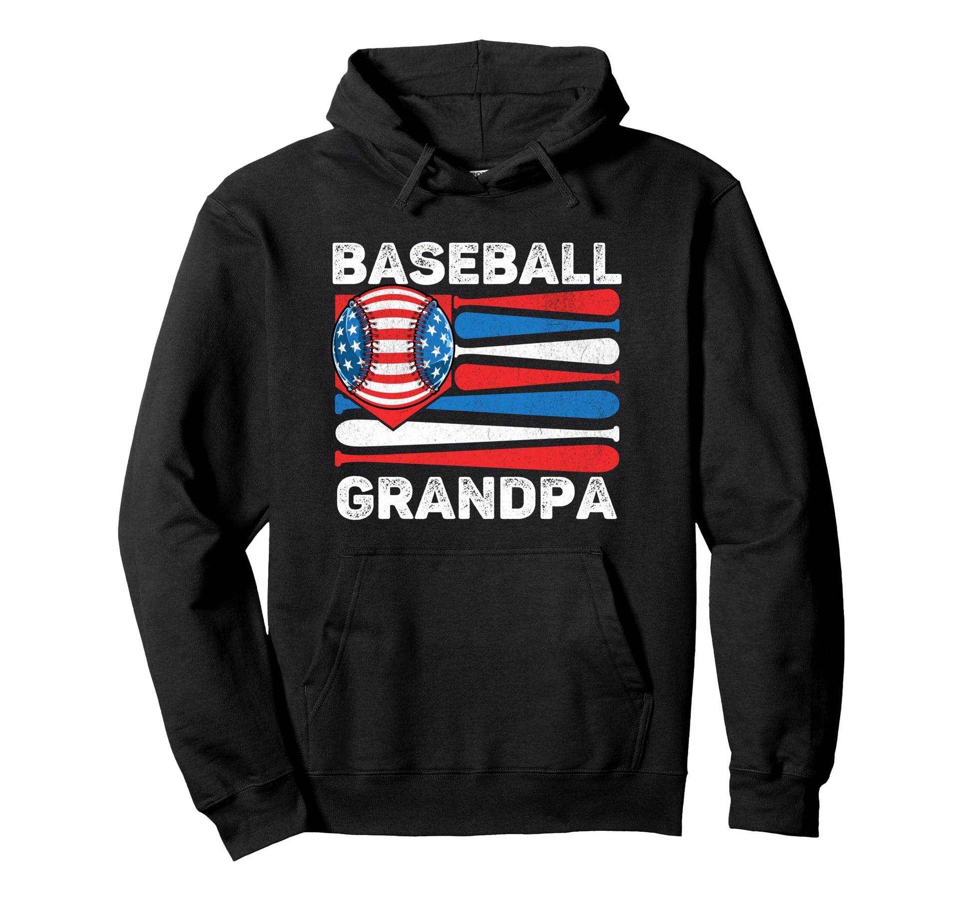 Baseball Grandpa American Flag 4Th Hoodie - Aesthetic Graphic for Adults - T-Shirt, Sweatshirt, Hoodie