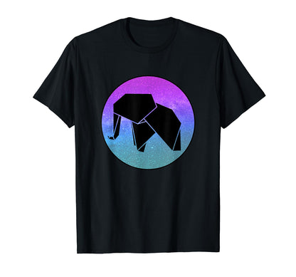Elephant Origami Galaxy Vaporwave T-Shirt - Aesthetic Graphic for Adults - T-Shirt, Sweatshirt, Hoodie