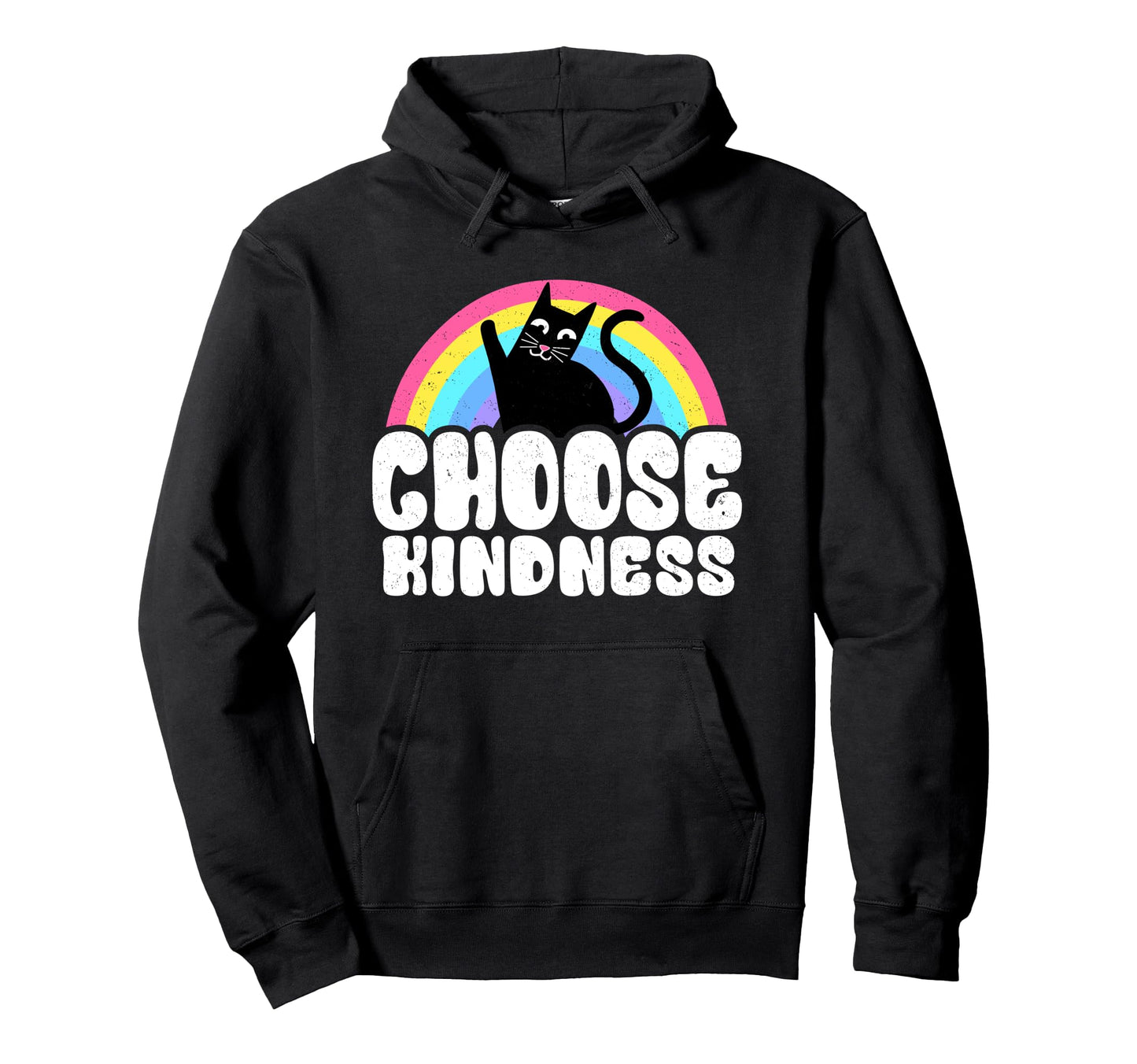 Anti Bullying Rainbow Peace Kind Hippie Hoodie - Trendy Graphic for Adults - T-Shirt, Sweatshirt, Hoodie