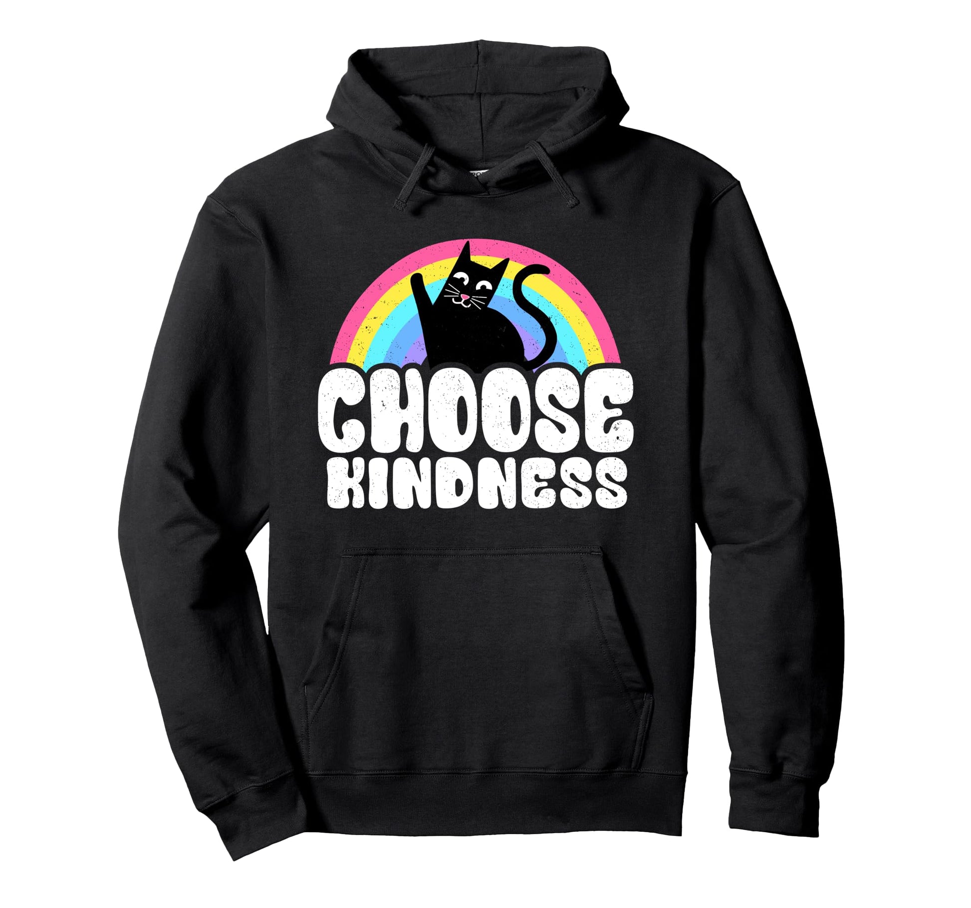 Anti Bullying Rainbow Peace Kind Hippie Hoodie - Trendy Graphic for Adults - T-Shirt, Sweatshirt, Hoodie