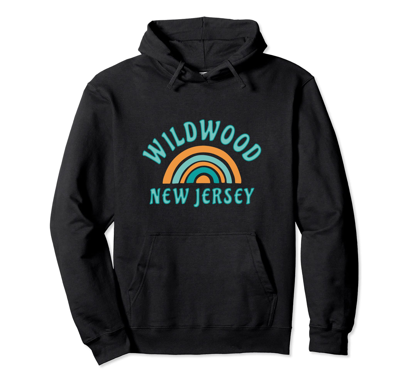 Wildwood New Jersey Rainbow Nj Hoodie - Casual Everyday Wear for Adults - T-Shirt, Sweatshirt, Hoodie