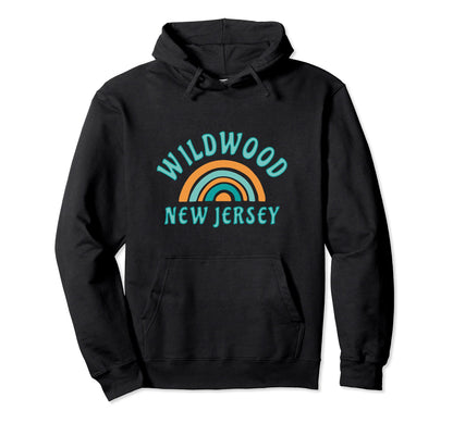 Wildwood New Jersey Rainbow Nj Hoodie - Casual Everyday Wear for Adults - T-Shirt, Sweatshirt, Hoodie