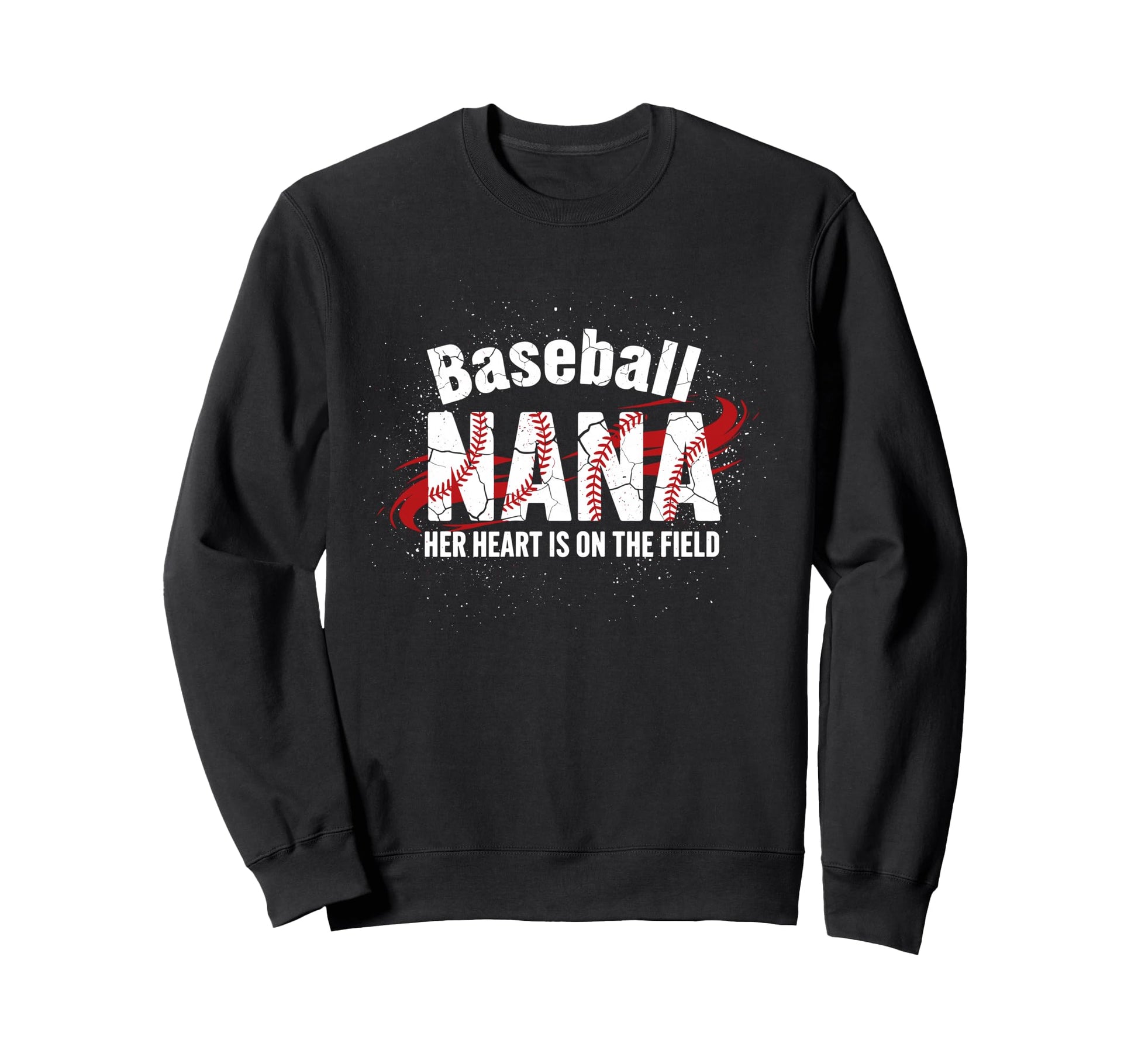 Baseball Nana Heart Grandma Sweatshirt - Trendy Graphic Men Women - T-Shirt, Sweatshirt, Hoodie