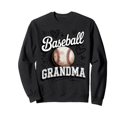 Baseball Grandma Game Day Heart Team Sweatshirt - Novelty Apparel Unisex - T-Shirt, Sweatshirt, Hoodie