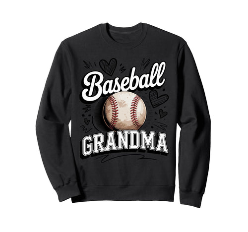Baseball Grandma Game Day Heart Team Sweatshirt - Novelty Apparel Unisex - T-Shirt, Sweatshirt, Hoodie