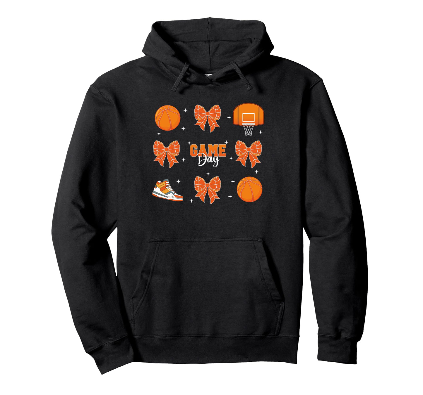 Coquette Basketball Bow Game Day Cheer Hoodie - Streetwear Style Unisex - T-Shirt, Sweatshirt, Hoodie
