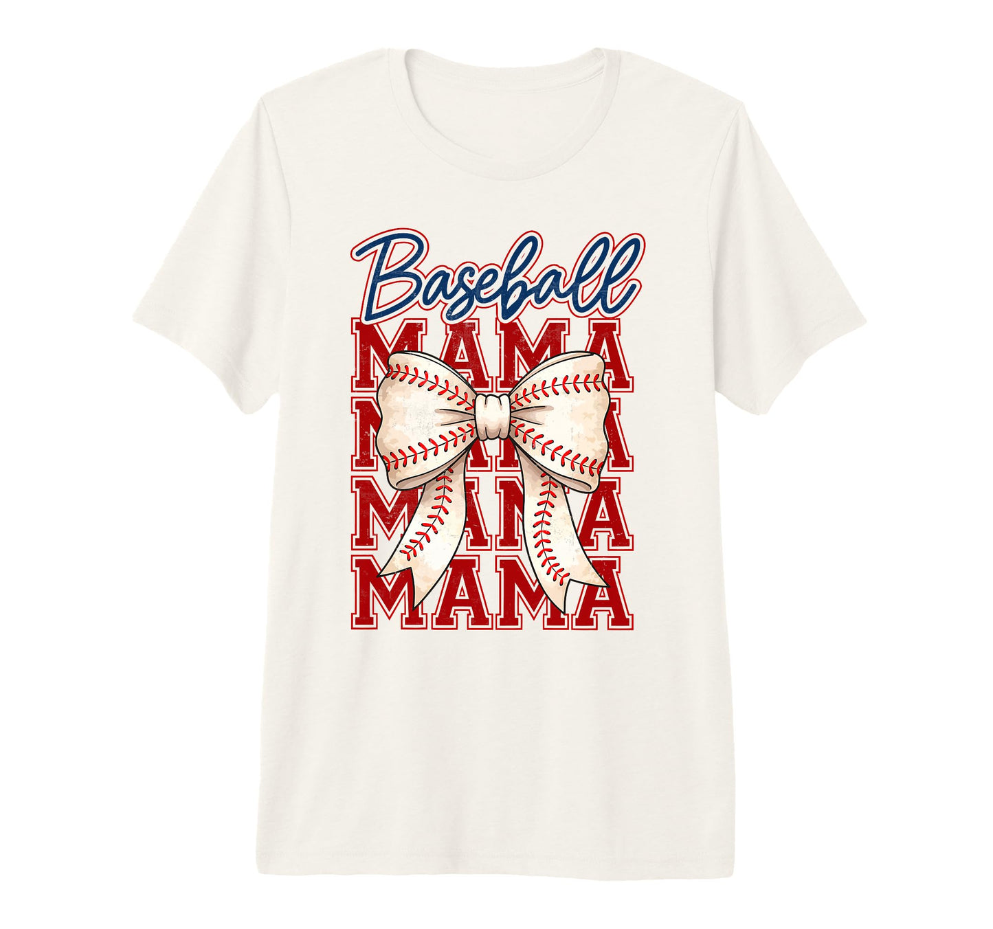 Baseball Mama Coquette Bow Baseball T-Shirt - Minimalist Print Men Women - T-Shirt, Sweatshirt, Hoodie