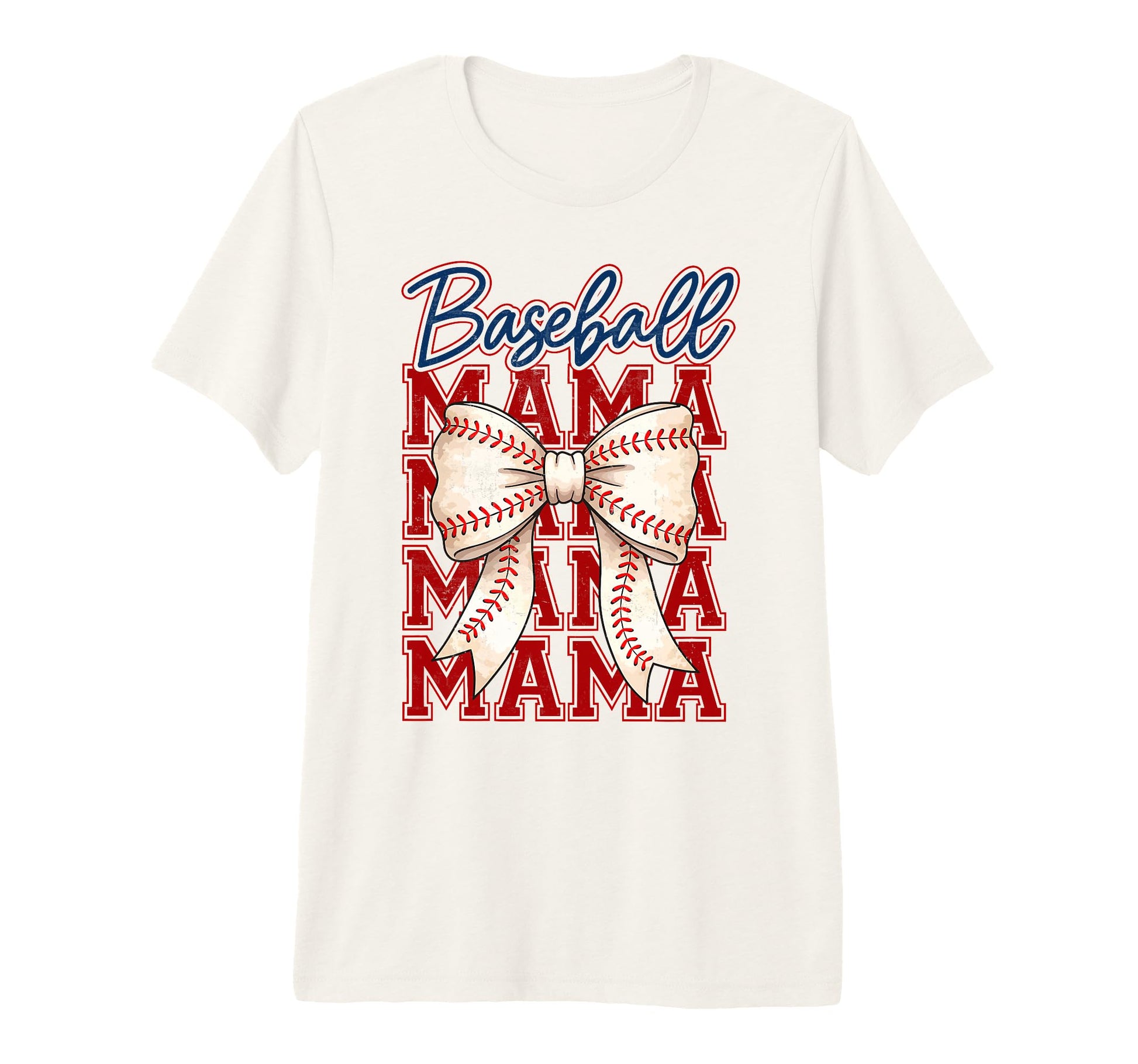 Baseball Mama Coquette Bow Baseball T-Shirt - Minimalist Print Men Women - T-Shirt, Sweatshirt, Hoodie