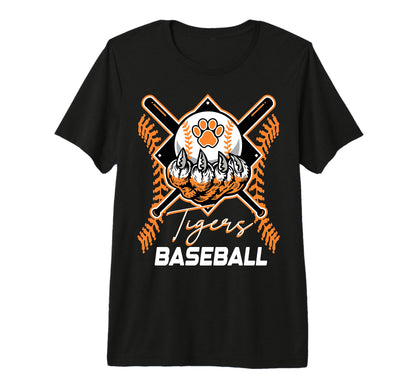 Tigers Baseball Mom Game Day Paw Orange T-Shirt - Graphic Print Men Women - T-Shirt, Sweatshirt, Hoodie
