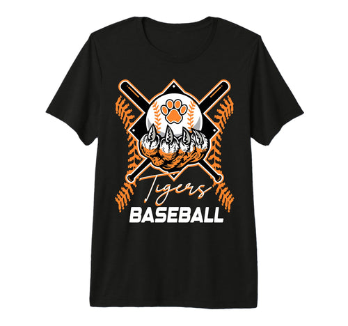 Tigers Baseball Mom Game Day Paw Orange T-Shirt - Graphic Print Men Women - T-Shirt, Sweatshirt, Hoodie