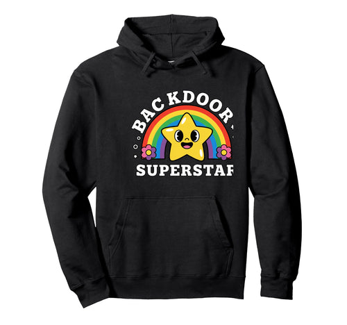 Backdoor Superstar Funny Rainbow Star Hoodie - Custom Art Print Men Women - T-Shirt, Sweatshirt, Hoodie