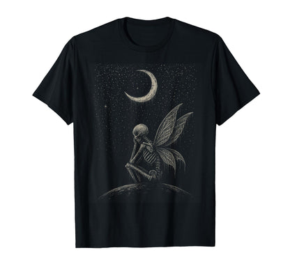 Fairycore Emo Goth Crying Skeleton T-Shirt - Aesthetic Graphic Unisex - T-Shirt, Sweatshirt, Hoodie