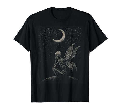Fairycore Emo Goth Crying Skeleton T-Shirt - Aesthetic Graphic Unisex - T-Shirt, Sweatshirt, Hoodie