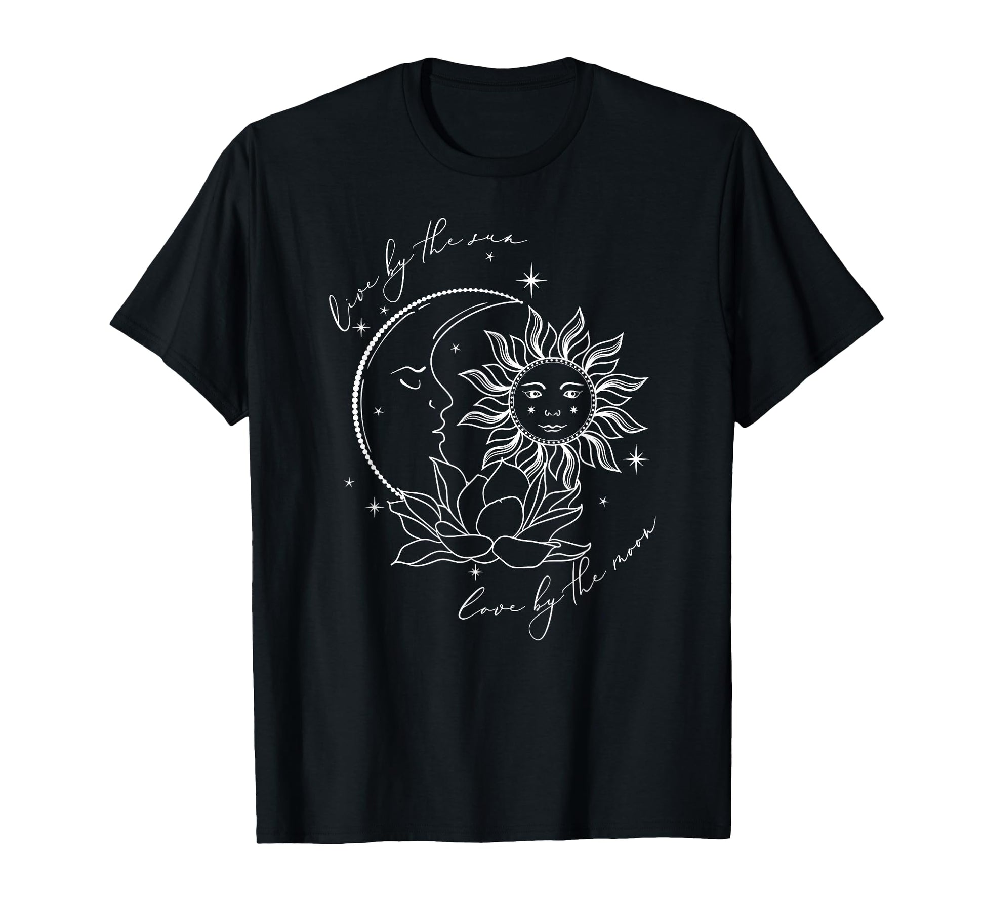 We Live Sun Love Moon Spirituality T-Shirt - Trendy Graphic for Adults - T-Shirt, Sweatshirt, Hoodie