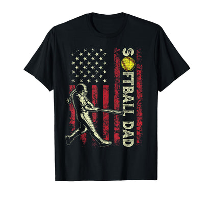 Fathers Day Softball Dad American Us T-Shirt - Minimalist Print for Adults - T-Shirt, Sweatshirt, Hoodie