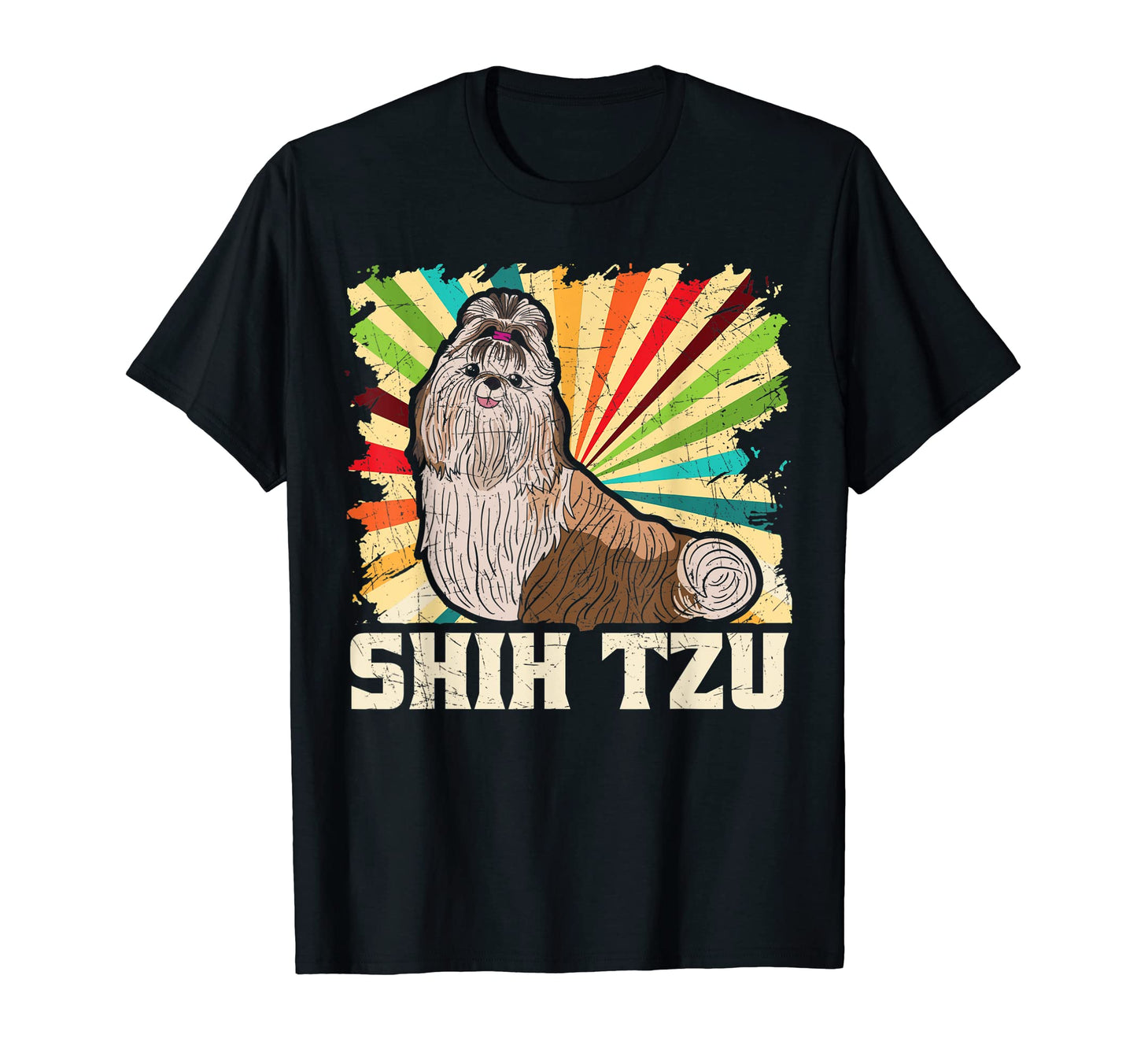 Shih Tzu Dog Puppy Funny Colored T-Shirt - Custom Art Print for Adults - T-Shirt, Sweatshirt, Hoodie