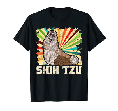 Shih Tzu Dog Puppy Funny Colored T-Shirt - Custom Art Print for Adults - T-Shirt, Sweatshirt, Hoodie