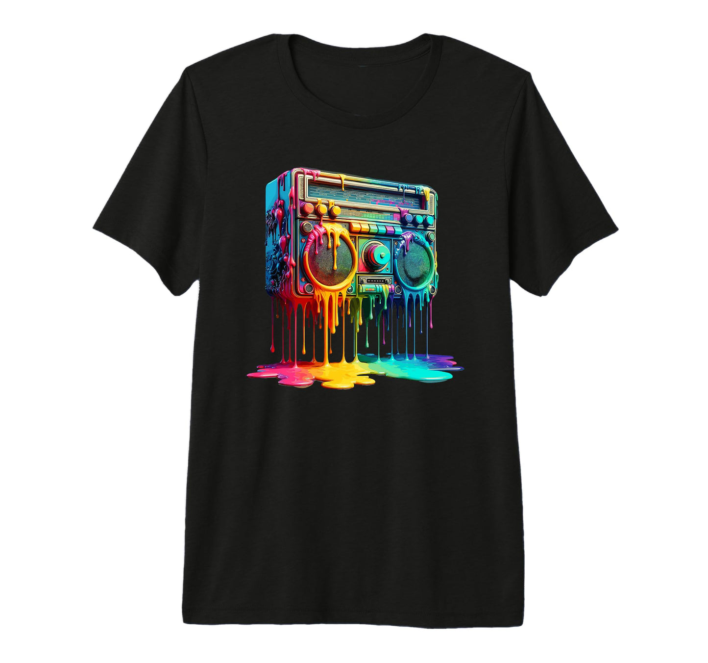 Dripping Paint Boombox Old School T-Shirt - Streetwear Style for Adults - T-Shirt, Sweatshirt, Hoodie