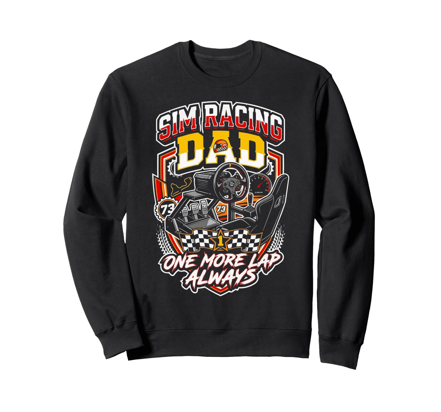 Sim Racing Dad Virtual Racing Game Sweatshirt - Unique Graphic Unisex - T-Shirt, Sweatshirt, Hoodie