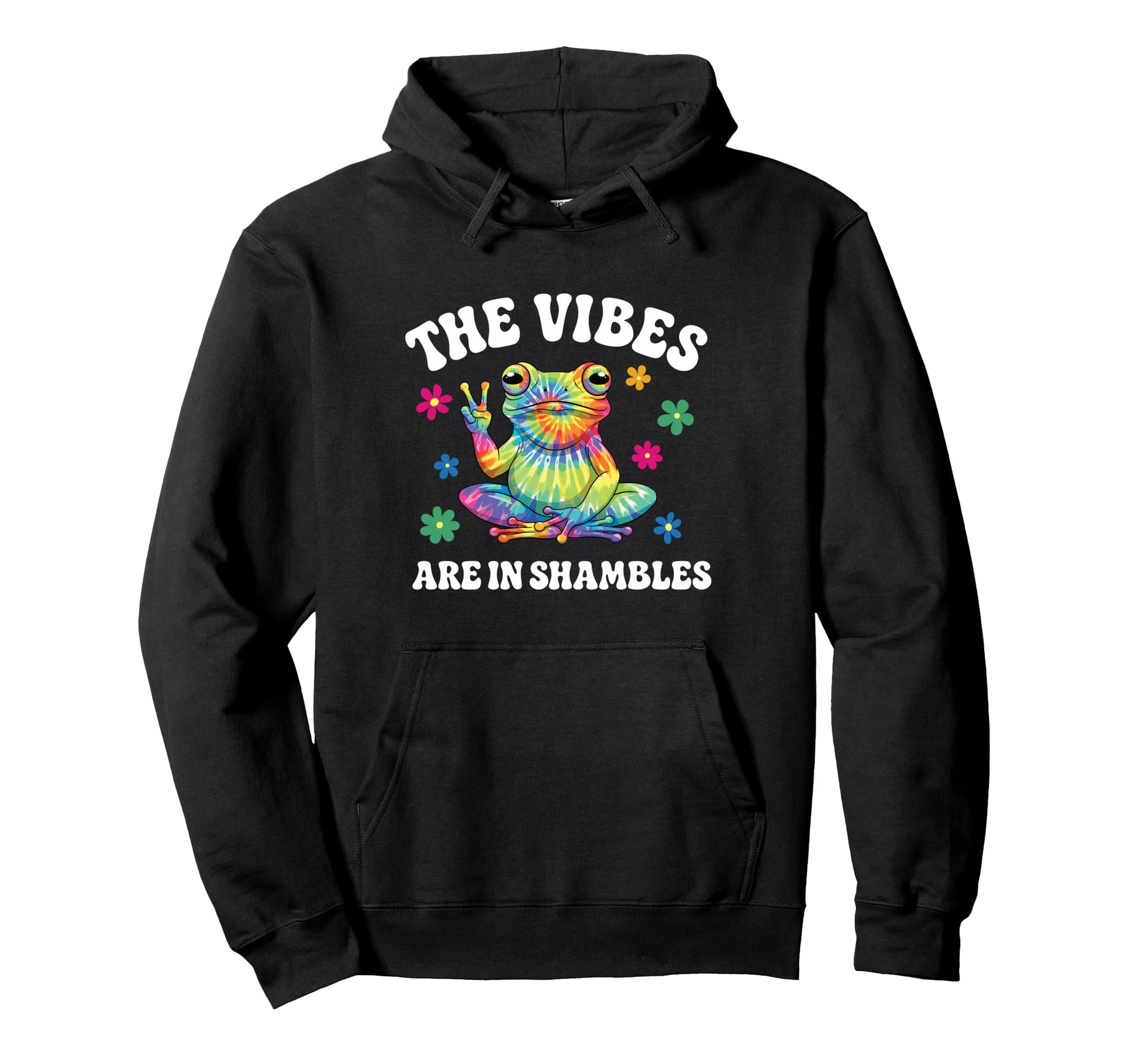 Vibes Are Shambles Hippie Frog Hoodie - Aesthetic Graphic Men Women - T-Shirt, Sweatshirt, Hoodie