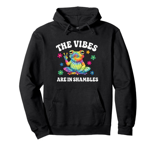 Vibes Are Shambles Hippie Frog Hoodie - Aesthetic Graphic Men Women - T-Shirt, Sweatshirt, Hoodie
