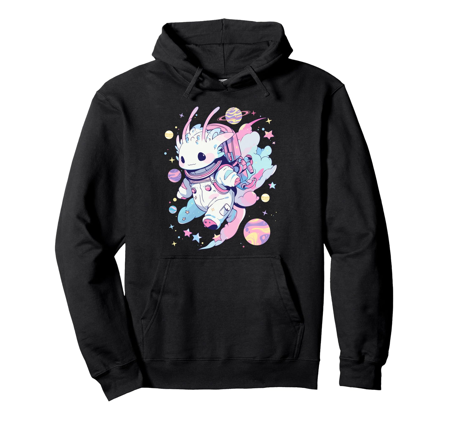 Space Galaxy Axolotl Pastel Goth Hoodie - Graphic Print for Adults - T-Shirt, Sweatshirt, Hoodie