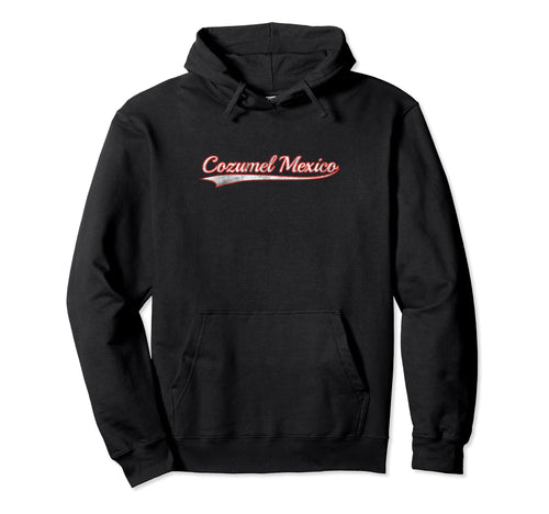 Cozumel Mexico Varsity Distressed Hoodie - Aesthetic Graphic Men Women - T-Shirt, Sweatshirt, Hoodie