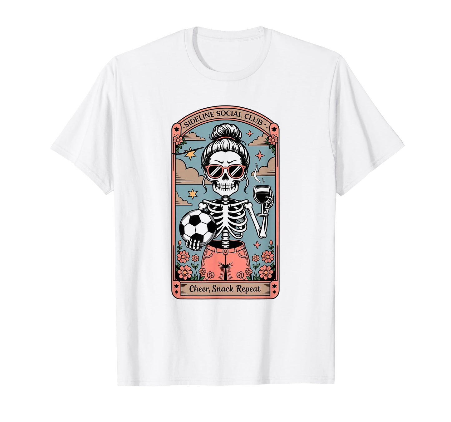 Sideline Social Club Skeleton Soccer Mom T-Shirt - Trendy Graphic Unisex - T-Shirt, Sweatshirt, Hoodie