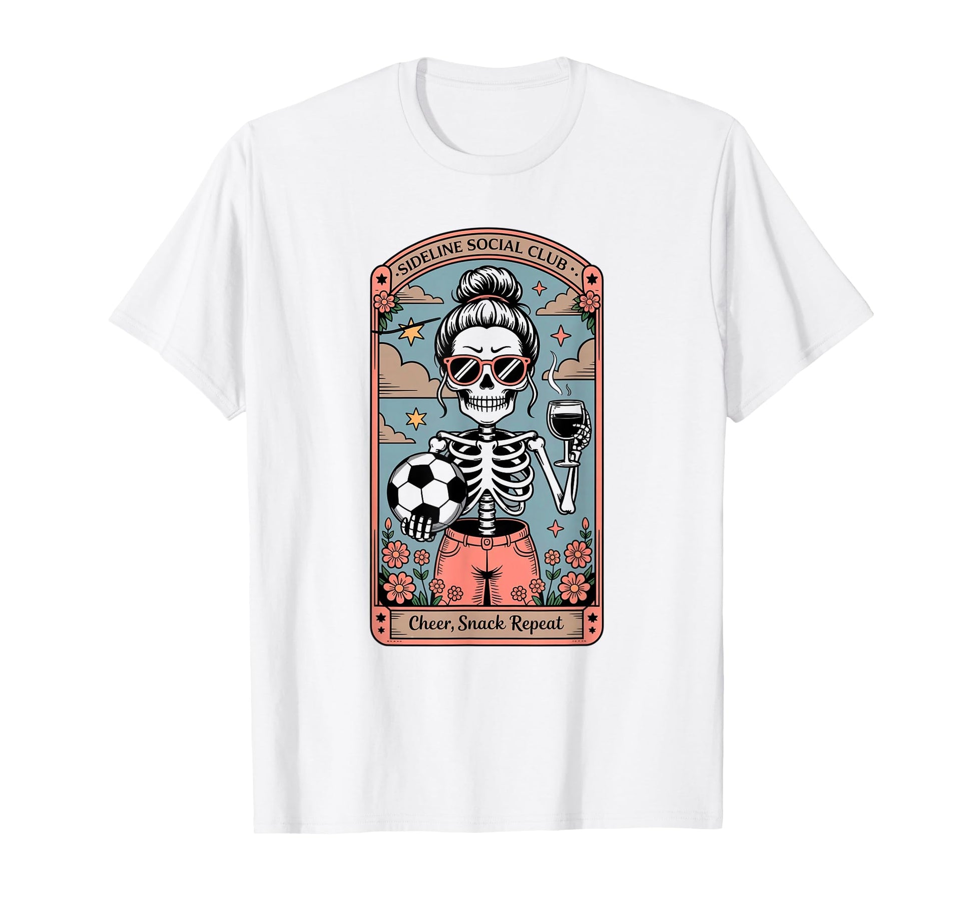 Sideline Social Club Skeleton Soccer Mom T-Shirt - Trendy Graphic Unisex - T-Shirt, Sweatshirt, Hoodie